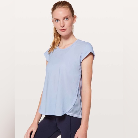 lululemon athletica Tops - NWOT Lululemon Just Pleat It Short Sleeve Shirt Cool Breeze Size 6